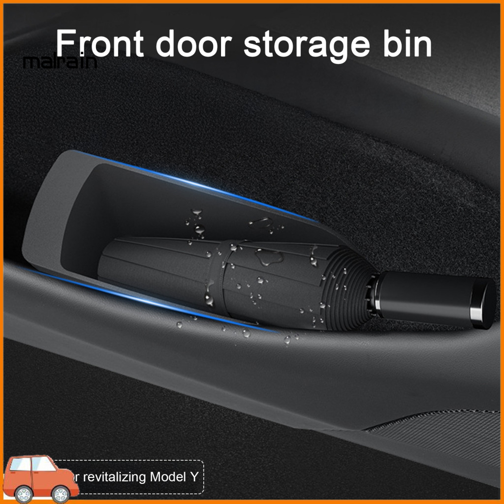 [Ma] Ngăn đựng rác ô tô đa năng 2 ngăn đựng rác ô tô Tesla Model 3 / y có đế chống trượt Tpe Hộp đựn