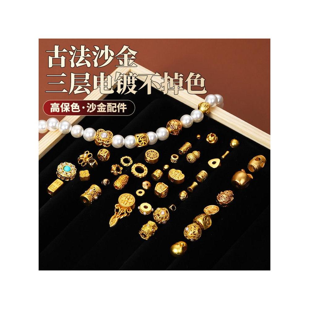 Vòng tay và dây chuyền handmade cao cấp với hạt cát cổ vàng không phai màu