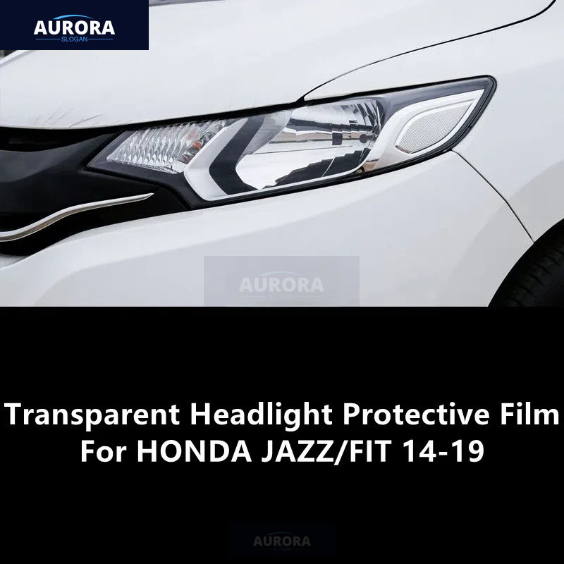 Dành Cho Xe HONDA JAZZ / FIT 14-19 TPU Trong Suốt, Phim Bảo Vệ Đèn Pha Đen, Bảo Vệ Đèn Pha, Sửa Đổi 