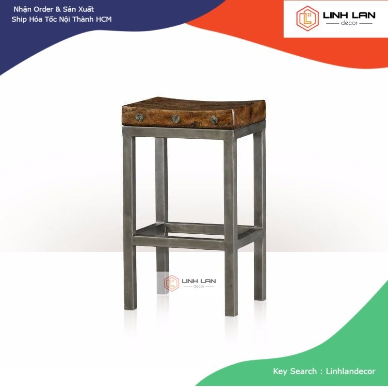 [Hàng Đặt] Ghế Quầy Bar Hardy Byron Industrial – LinhLanDecor