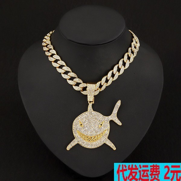 pendant necklace long necklace Mặt dây chuyền hợp kim phong cách cá mập theo trend của 6ix9ine, phù 