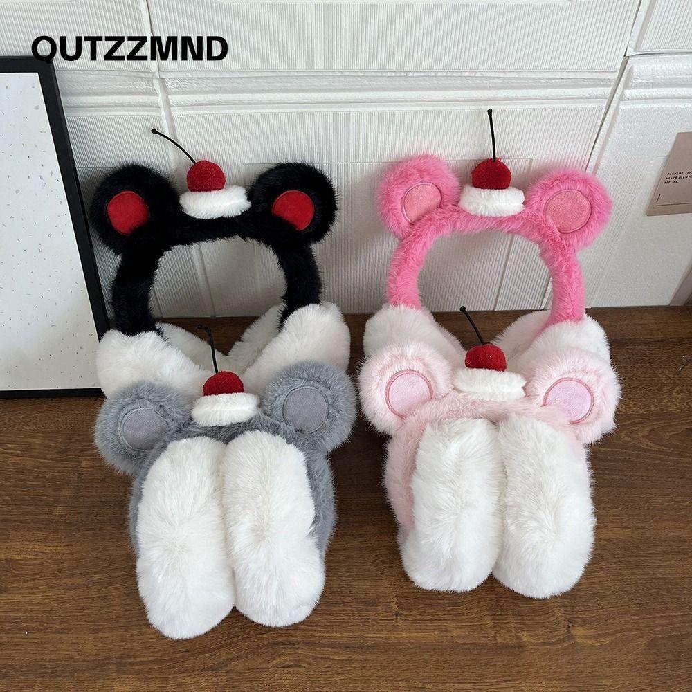 QUTZZMND Bịt Tai Mùa Đông, Bông Tai Mềm Mại Ấm Áp Thường Ngày, Lông Cừu Thời Trang Sang Trọng Cosy T