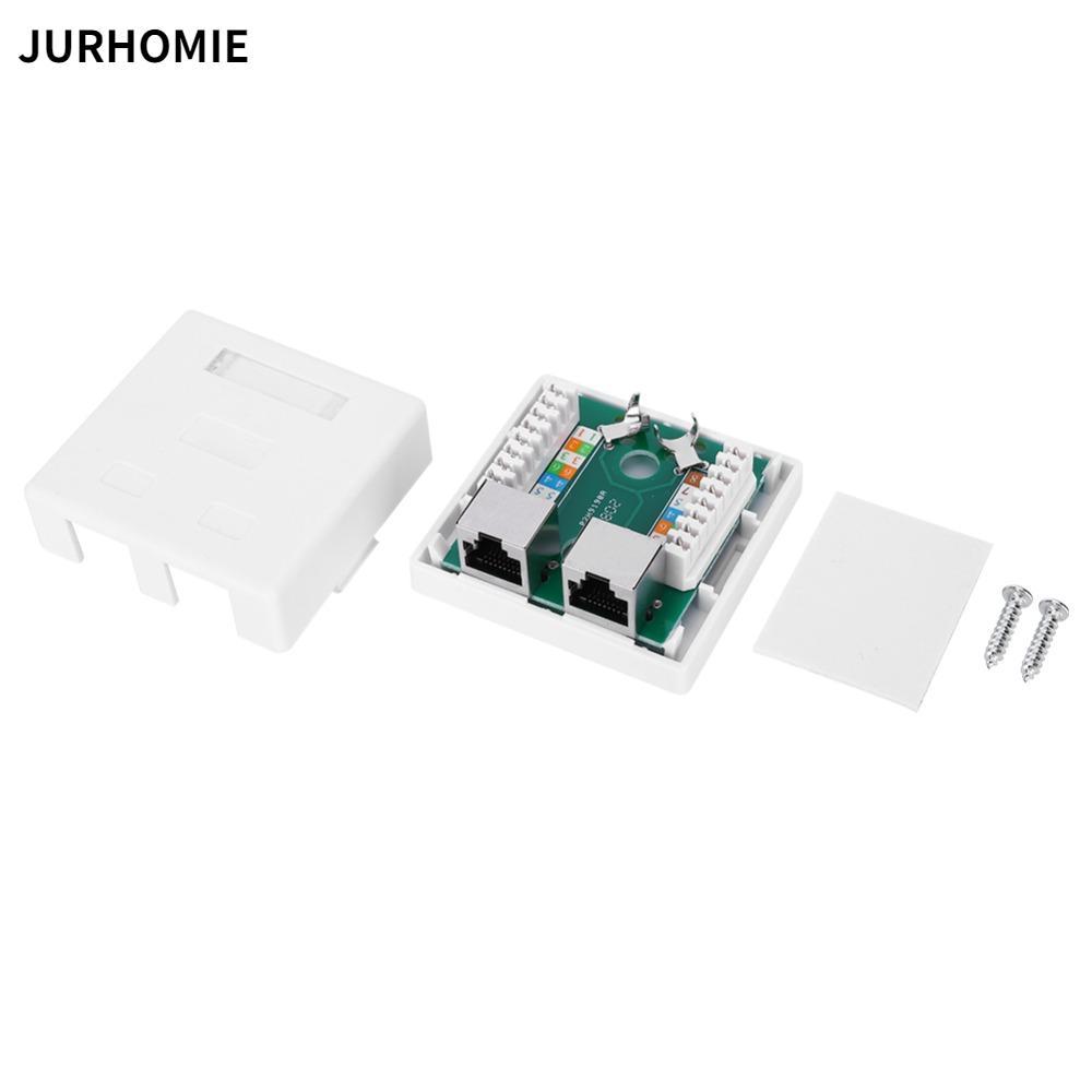 Hộp gắn bề mặt JURHOMIE, có ốc vít và băng keo hai mặt Cat 5e Shield RJ45-8P8C Mount Box, Dễ dàng gắ