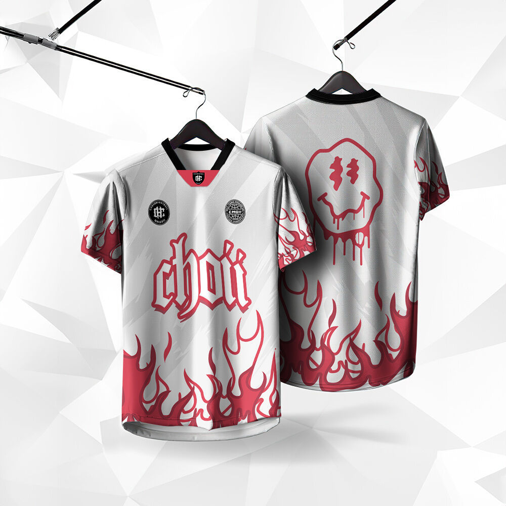 Choii Baju Áo Tùy Chỉnh Jersey Lelaki virus jersey Cổ Retro Jersey Microfiber PLUS SIZE Jersi Nam Nữ