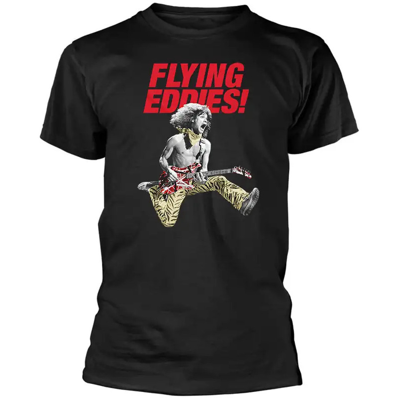 Rock & Roll Retro Áo Thun Bay Eddies 90 In Hình Cotton Tay Ngắn Dạo Phố Rời Cổ Tròn Unisex