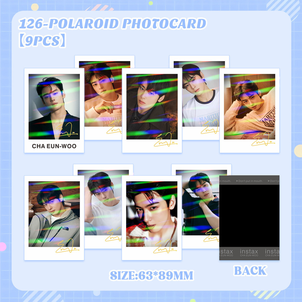 5-18 Chiếc Phim Truyền Hình Hàn Quốc Diễn Viên Cha EunWoo Laser Lomo Cards 9 Lưới Ảnh Bitch X Rich M