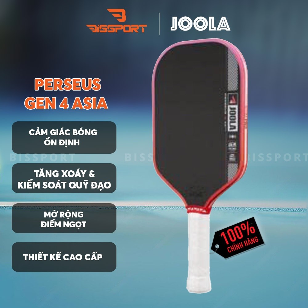 Vợt Pickleball JOOLA Perseus Gen 4 Asia Chính Hãng – Lõi Polypropylene – Mặt Carbon Friction+ – Swee