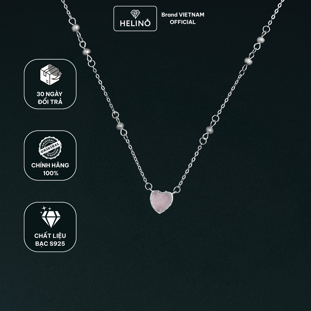 Dây chuyền bạc nữ HELINO đá tim hồng Rosie xinh xắn C51