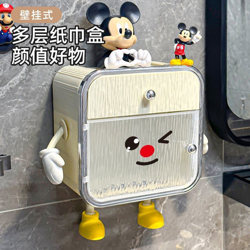 New Product#[1004People Collection]Toilet Toilet Paper Box Wall-Mounted Tissue Box Punch-Free Waterp