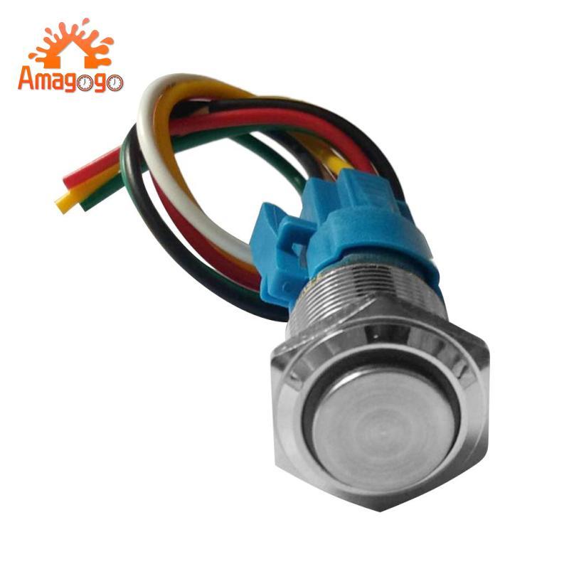 Công tắc nút 220-Lock IP60V / 5 có đầu nối dây (Vàng / Trắng / Đỏ / Xanh / Xanh)