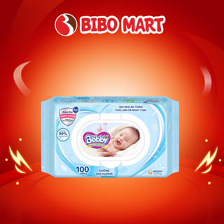 Giấy Ướt Bobby Khăn Ướt Em Bé Đa Năng Không Mùi Dịu Nhẹ Tiện Dụng Dành Cho Bé Gói 100 Tờ - Bibomart