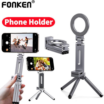 Giá đỡ ba chân điện thoại từ tính Fonken 360° Xoay di động có thể gập lại Giá đỡ điện thoại Magsafe cầm tay