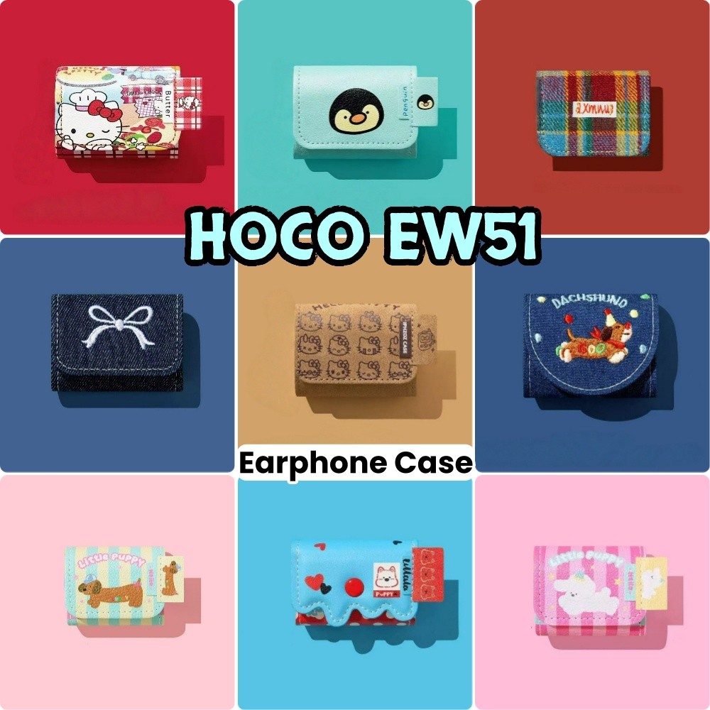 [Chất lượng cao] Dành cho vỏ HOCO EW51 Vỏ bọc tai nghe dệt may hoạt hình dễ thương