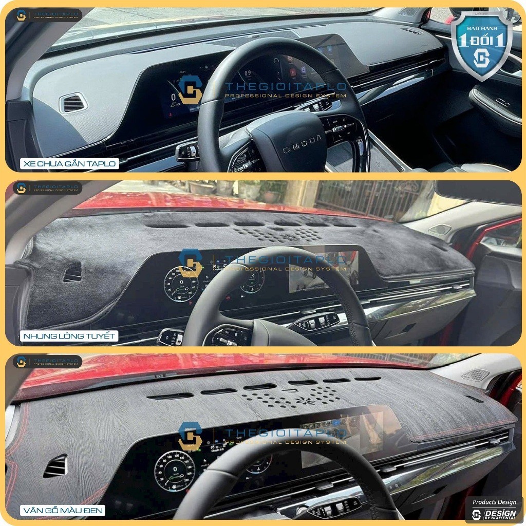 [Omoda C5] Thảm taplo ô tô da vân gỗ,da cacbon,da fiber, lông cừu và tuyết nhung dày 3 lớp chống nắn