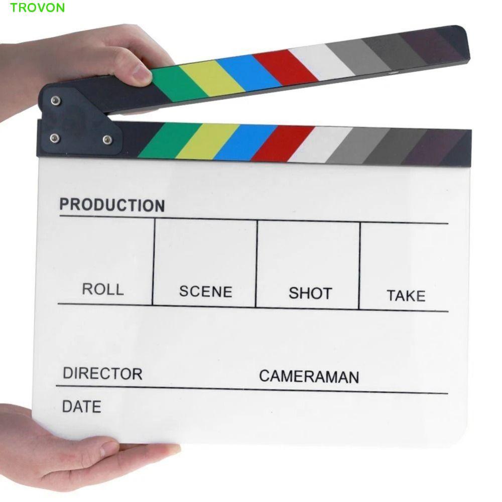 TRROVON Regisseur Scene Clapperboard, Acrylic Prop Photography Prop Regisseur Board, Đồ trang trí ch