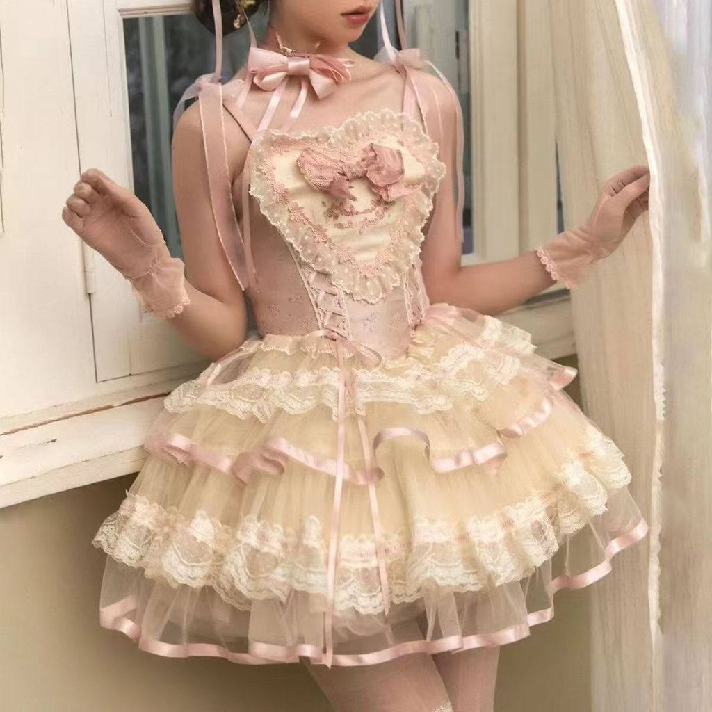 Váy treo lụa Satin Ballet lolita lolita có thể điều chỉnh JSK