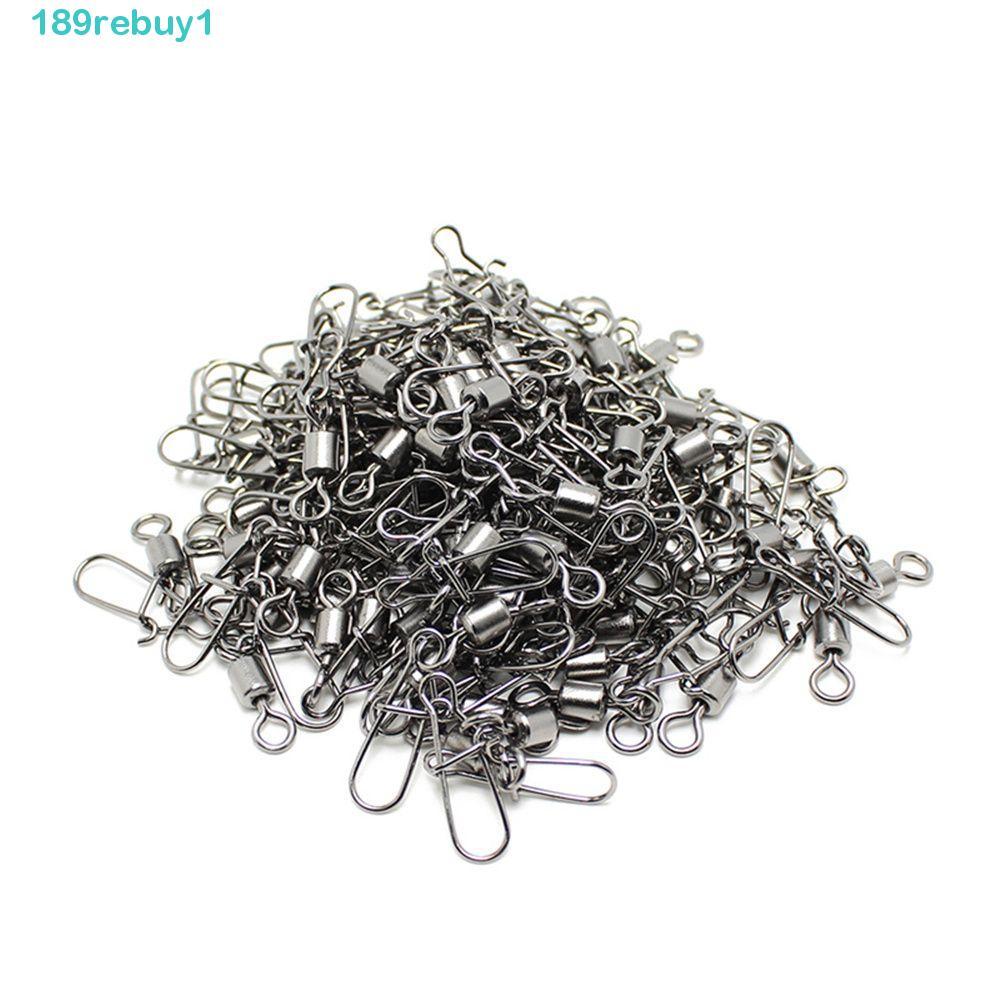 REBUY1 Xoay Khóa Liên Động Pin Snap Thép Không Gỉ 100 Cái / bộ Pin Mang Phụ Kiện Câu Cá Móc Cá Pin S
