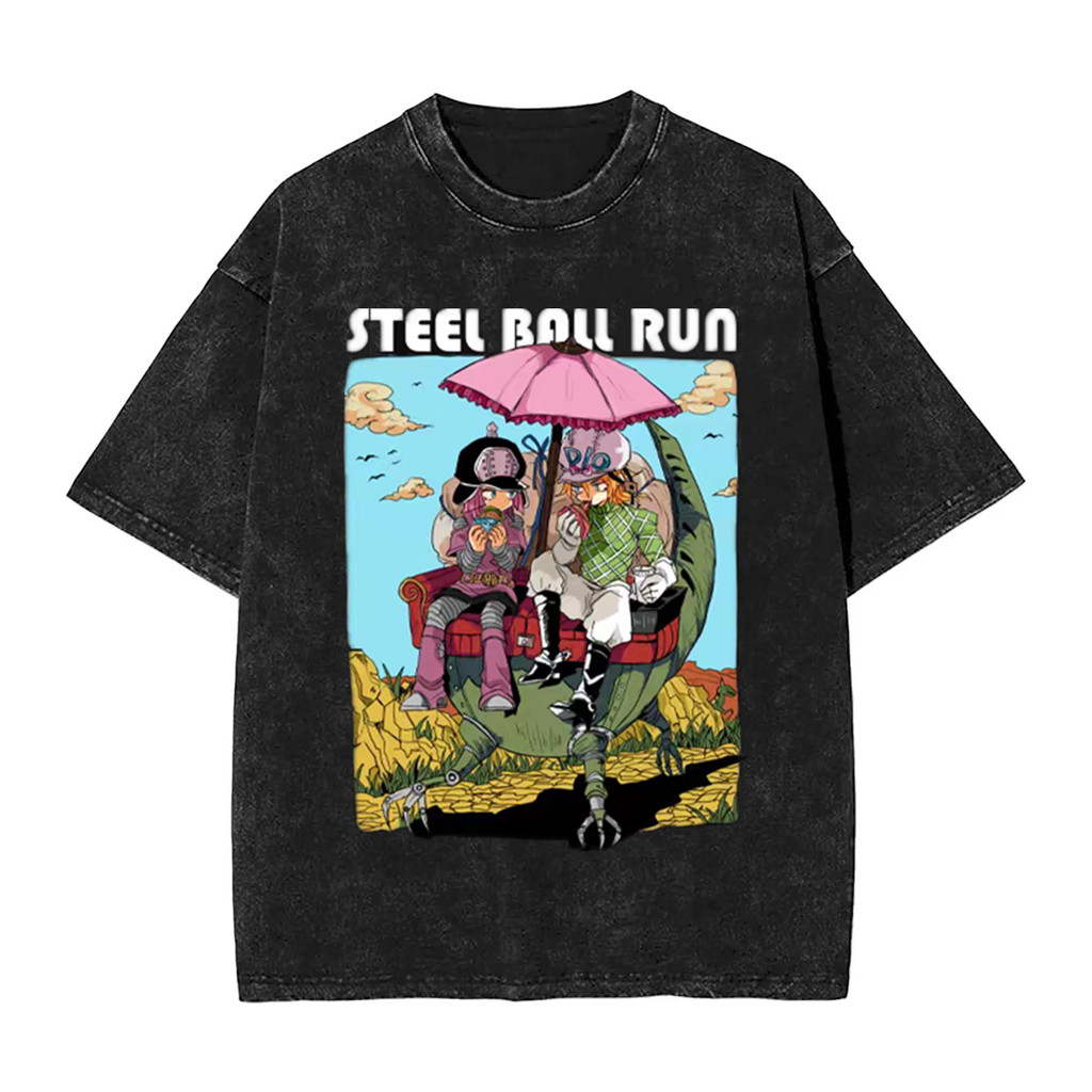 JoJo 's Bizarre Adventure [STEEL BALL RUN] Gyro Zeppeli / Jonathan Joestar đồ họa 100% cotton hạng n