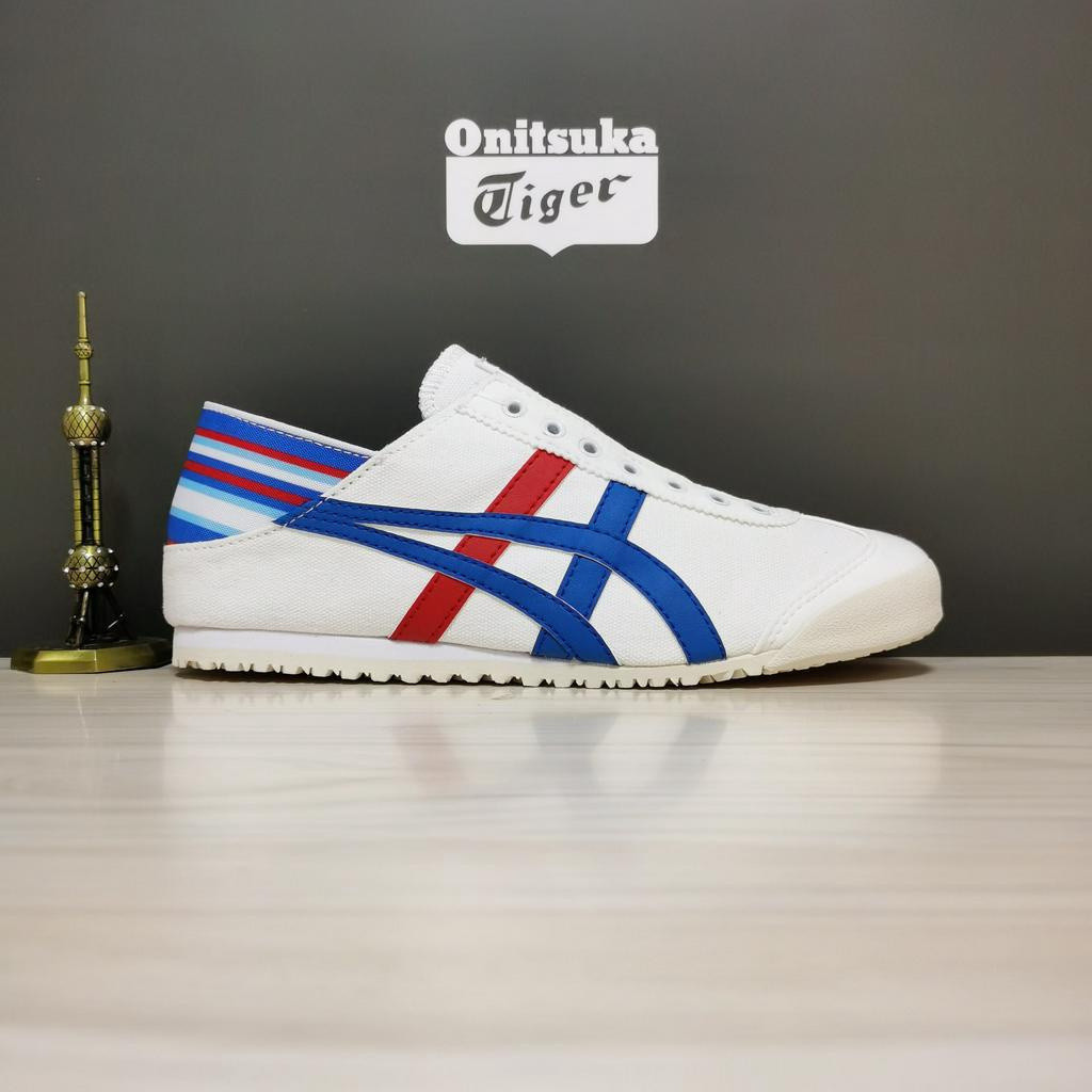 Asics Asics Onitsuka hổ Giày vải hổ Asics Canvas Slip-On Slip-On Slip-On Giày nam nữ Giày chạy bộ Gi