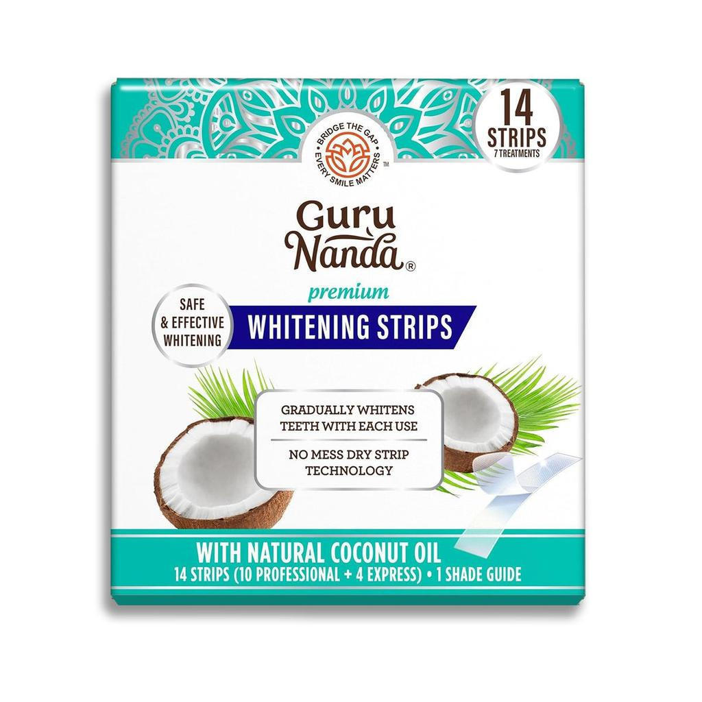 GuruNanda Whitening Strips, 7-day treatment (7 Packets - 2 Strips per pack)- Enamel-Safe Strips for 