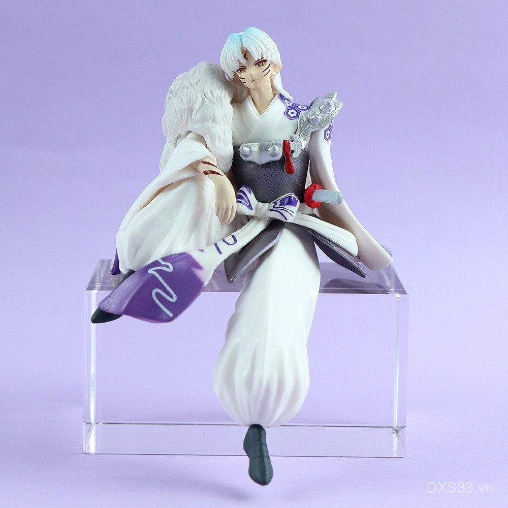 13cm Anime Nhật Bản Inuyasha Hình Sesshoumaru Vị Trí Ngồi PVC Nhân Vật Hành Động Tượng Mô Hình Bộ Sư
