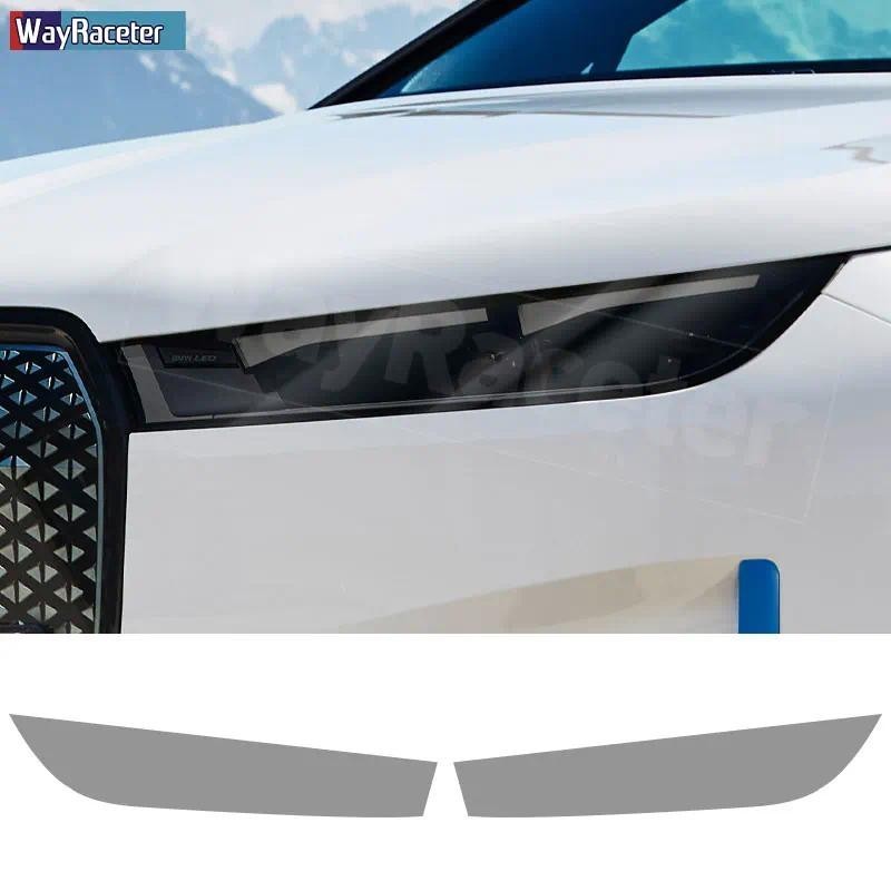 2 Chiếc Xe Đèn Pha Bảo Vệ Phim Trong Suốt Khói Đen TPU Miếng Dán Cho Xe BMW iX 2022 2023 I20 M60 Phụ