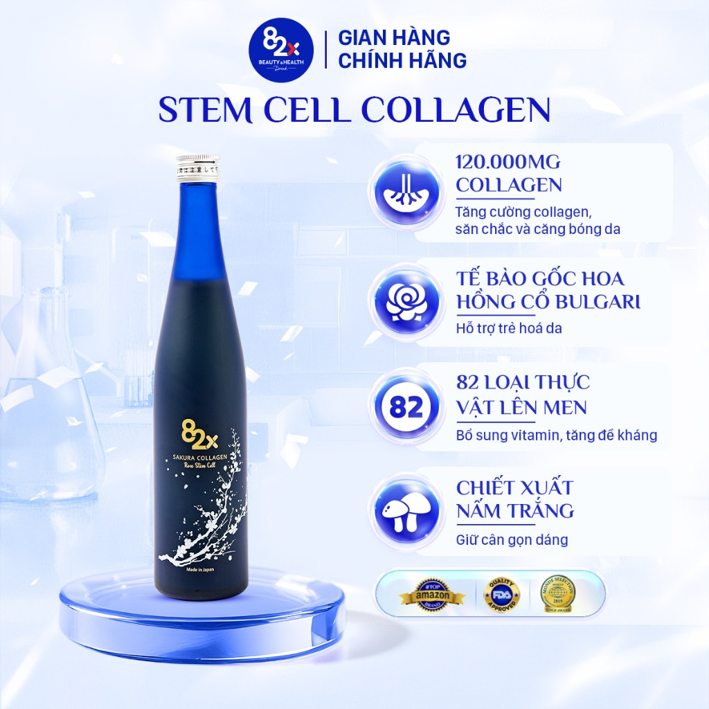 Nước Uống Collagen 82X STEM CELL COLLAGEN Dưỡng Da Căng Mọng, Bổ Sung Vitamin, Tăng Đề Kháng 500ml