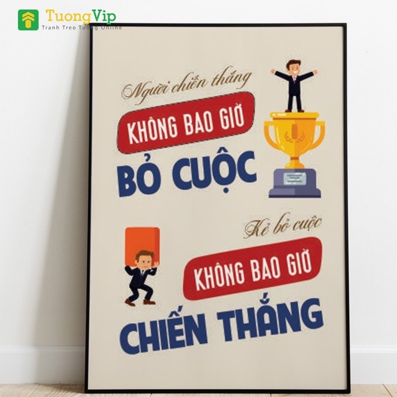 Tranh Laminate Tráng Gương Slogan Động Lực TƯỜNG VIP
