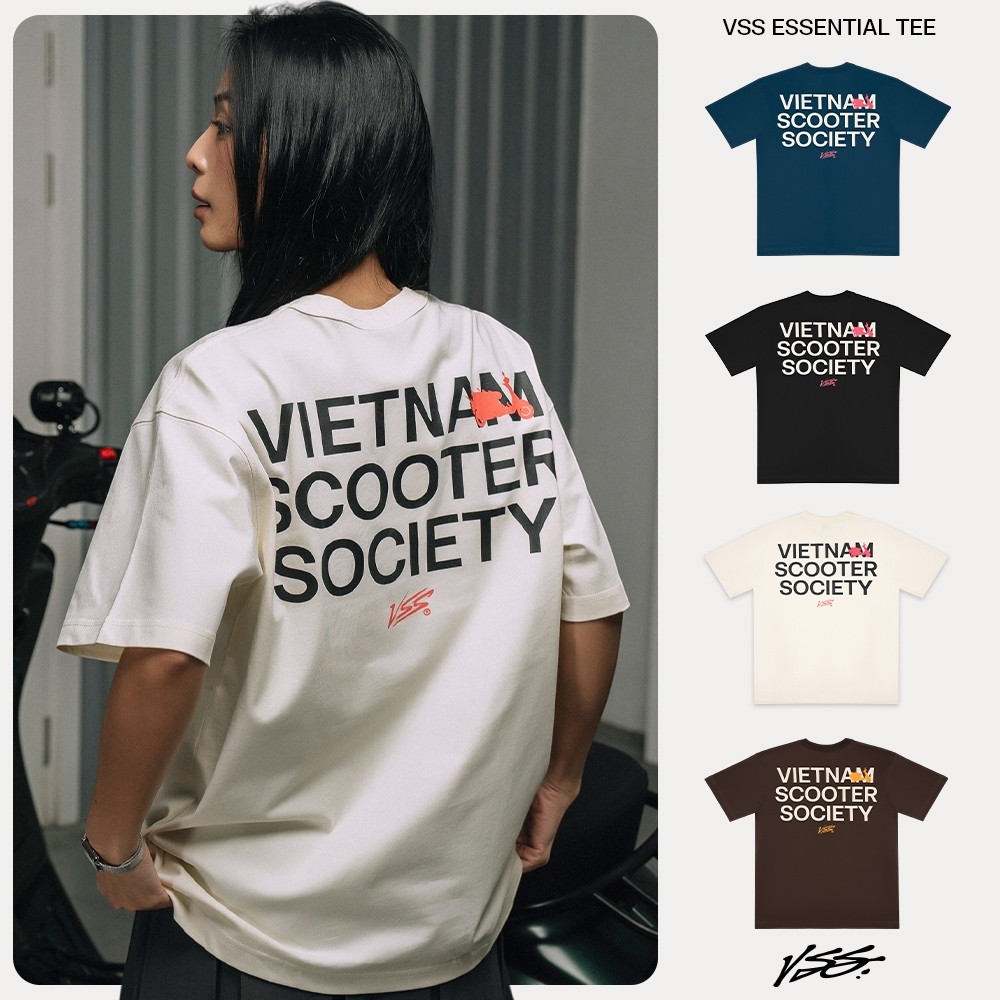 [Mua 1T1 Áo Thun] Áo Thun Nam Nữ VSS Chính Hãng Vải Cotton 2 Chiều Mềm Mại Form Rộng In Basic- VAT10