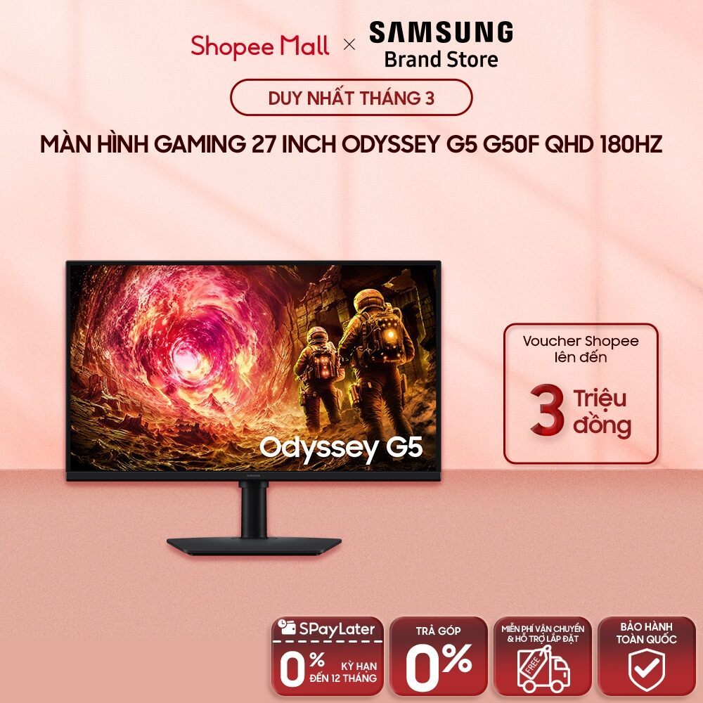 [MIỄN PHÍ VẬN CHUYỂN - LIVESTREAM] Màn Hình Gaming Samsung 27 Inch Odyssey G5 G50F QHD 180Hz