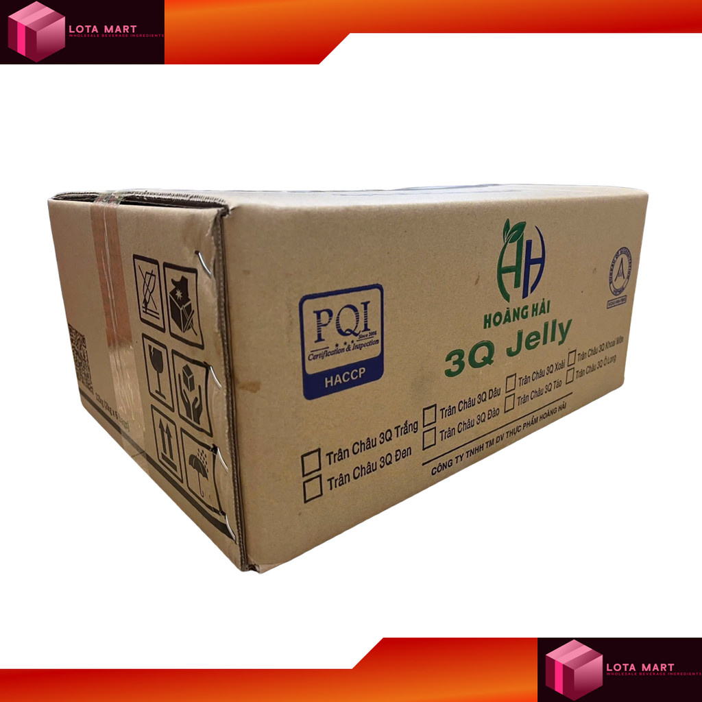 [THÙNG 6 TÚI x 2KG] Trân Châu 3Q Jelly Hoàng Hải - Trắng nguyên vị