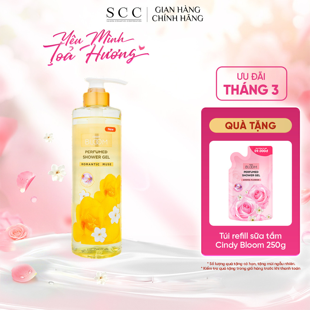 Sữa Tắm Nước Hoa CINDY BLOOM Romantic Muse Hương Quyến Rũ Lãng Mạn 640g/chai