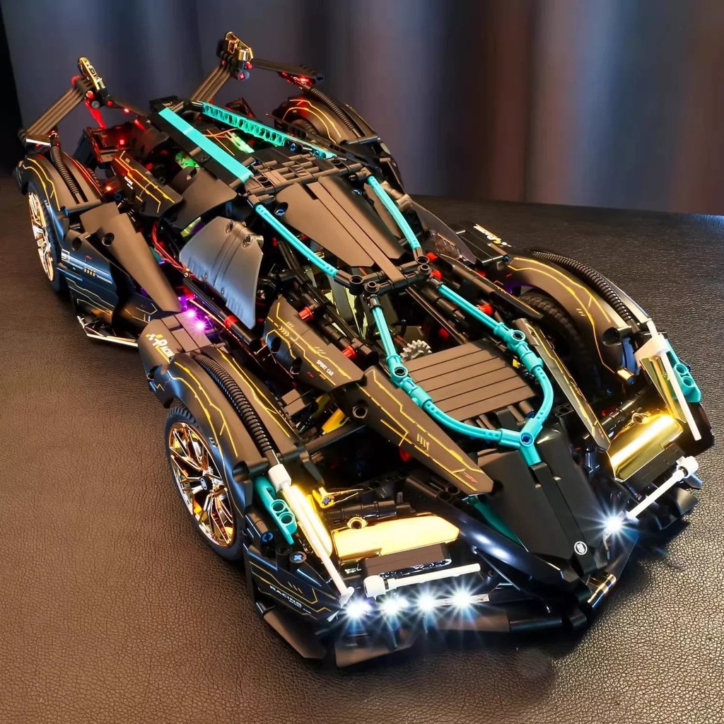 Tương thích với Lego Black Gold v12 Lamborghini Supercar Model Car Xe thể thao Đồ chơi trẻ em Khối x