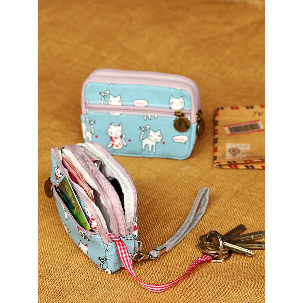 ví đựng tiền nữ cute ví nữ hàn quốc Túi đựng tiền lẻ 4 mini dễ thương bằng vải