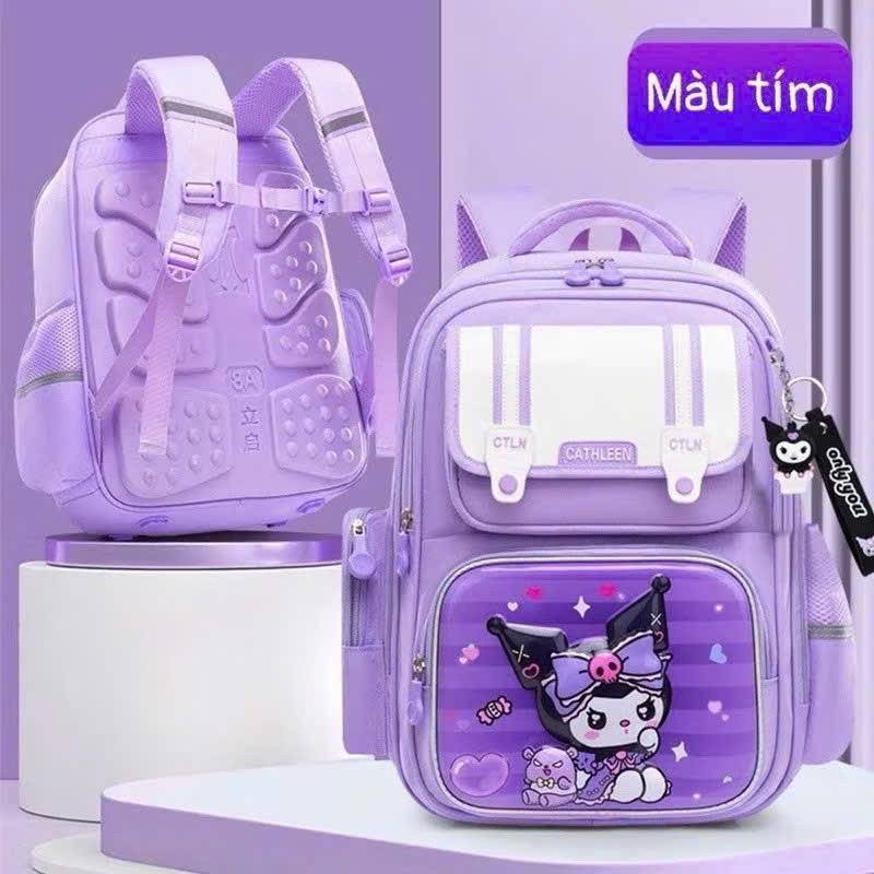 BALO / CẶP HỌC SINH ĐI HỌC HÌNH KUROMI / MELODY /BABY THREE HỌA TIẾT 3D IN NỔI CHO BÉ GÁI ĐI HỌC CẤP