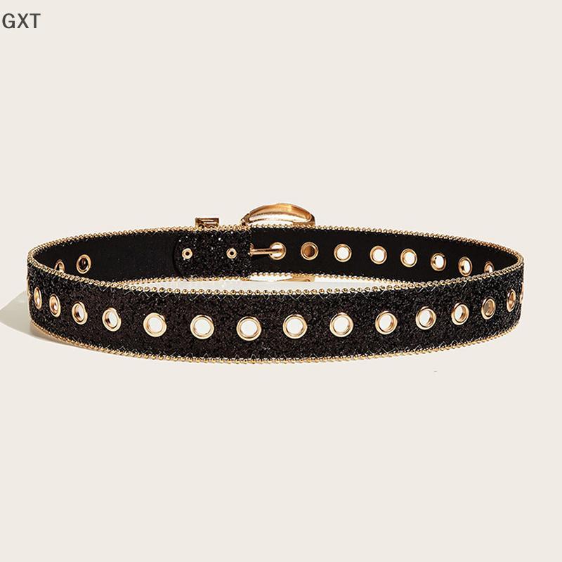 Fu Rhinestone vành đai trang trí rộng vành đai cho phụ nữ người đàn ông PUNK ROCK Goth jeans CK