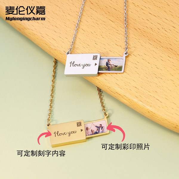 silver necklace necklace pearl necklace Xương Đòn Hộp Ảnh Steel Jewellery - Dây Chuyền Thép Không Gỉ