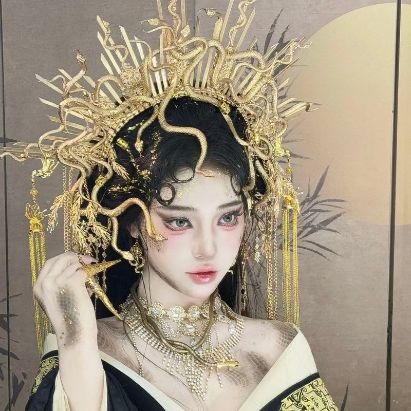 Vòng cổ hình rắn Medusa - Phụ kiện tóc thời trang choHanfu 2025