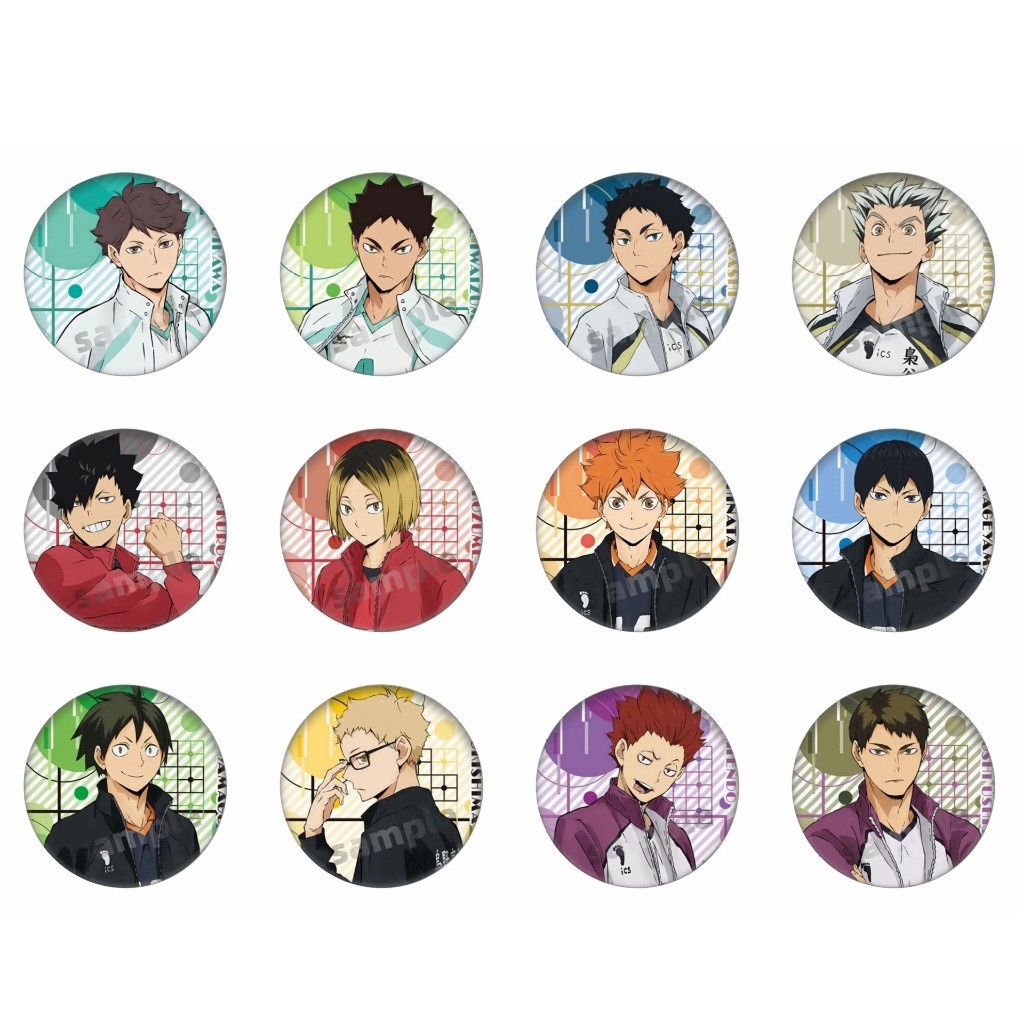 Anime Haikyuu Hinata Shoyo Kageyama Tsukishima Anime High School Volleyball Tinplate Metal Badge Pin