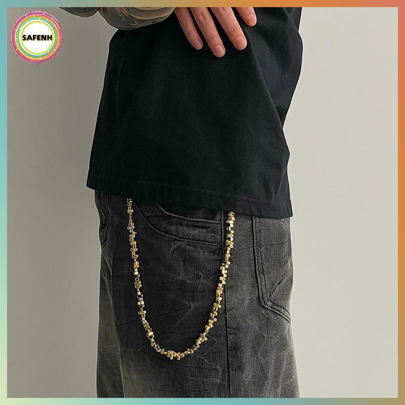 Quần dây xíchpunk đính hạt nam, style hip hop jeans - Quà tặng Việt Nam