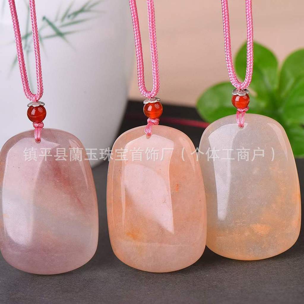 Xinjiang Golden Silk Jade Violet Peace Pendant Natural Jade Peace Amulet Necklace