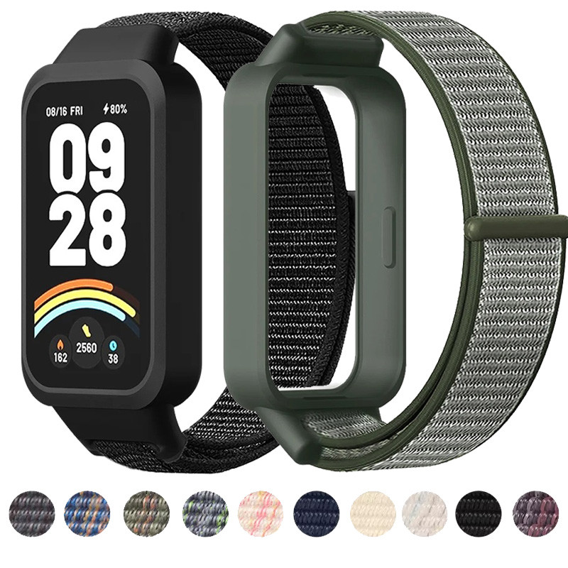 Dây đeo vòng Nylon cho Xiaomi Band 9 Active / Redmi Band 3 Đồng hồ thông minh Vòng đeo tay thoải mái