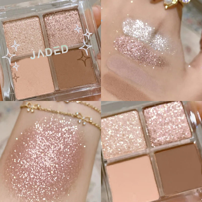 Bộ sưu tập kho báu cấp cao JADED JADED Sparkling Starlight Bảng phấn mắt bốn màu INS Giá rẻ lấp lánh