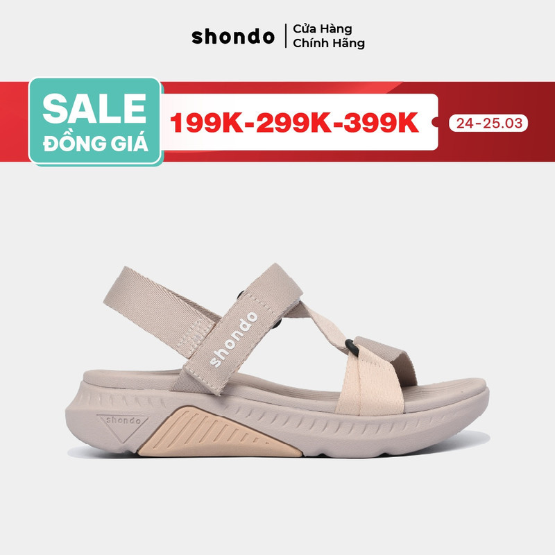 Giày Sandals Nam Nữ Shondo F7 Racing Màu Nâu Hồng Cá Tính F7R9570