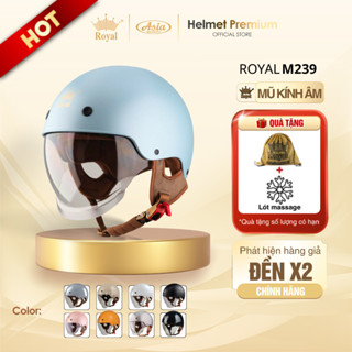 Mũ Bảo Hiểm Nửa Đầu Royal M239 Kính Âm, Nón Bảo Hiểm 1/2 Kính Màu Trà Chống Nắng Bảo Hành 1 Năm