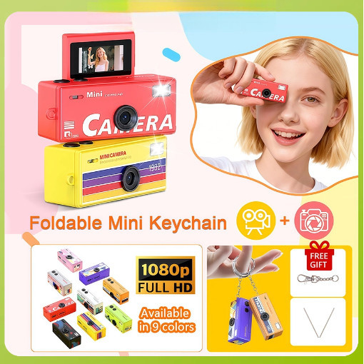 Miễn Phí Vận Chuyển Camera Kỹ Thuật Số Mini CCD - Màn Hình Lật 1080P HD Tích Hợp Flash Nhiều Bộ Lọc 