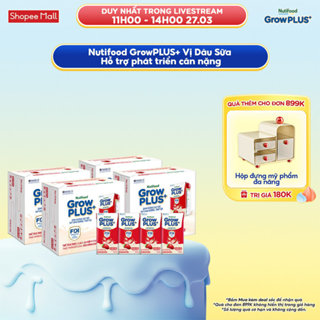 Combo 4 Thùng 24 hộp Sữa bột pha sẵn Nutifood GrowPLUS+ Vị Dâu Sữa hộp 110ml - Trên 1 tuổi