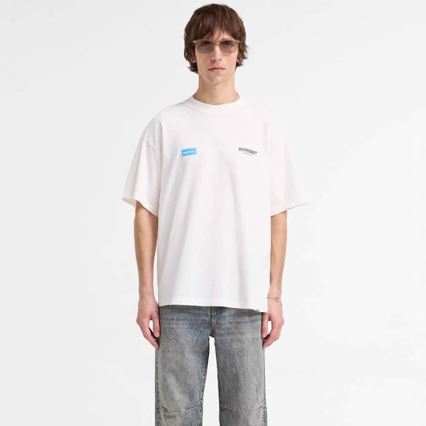 ZYYT REPRESENT REP Oasis rock band co-branded limited edition lettering vintage Washed Old Short Sle