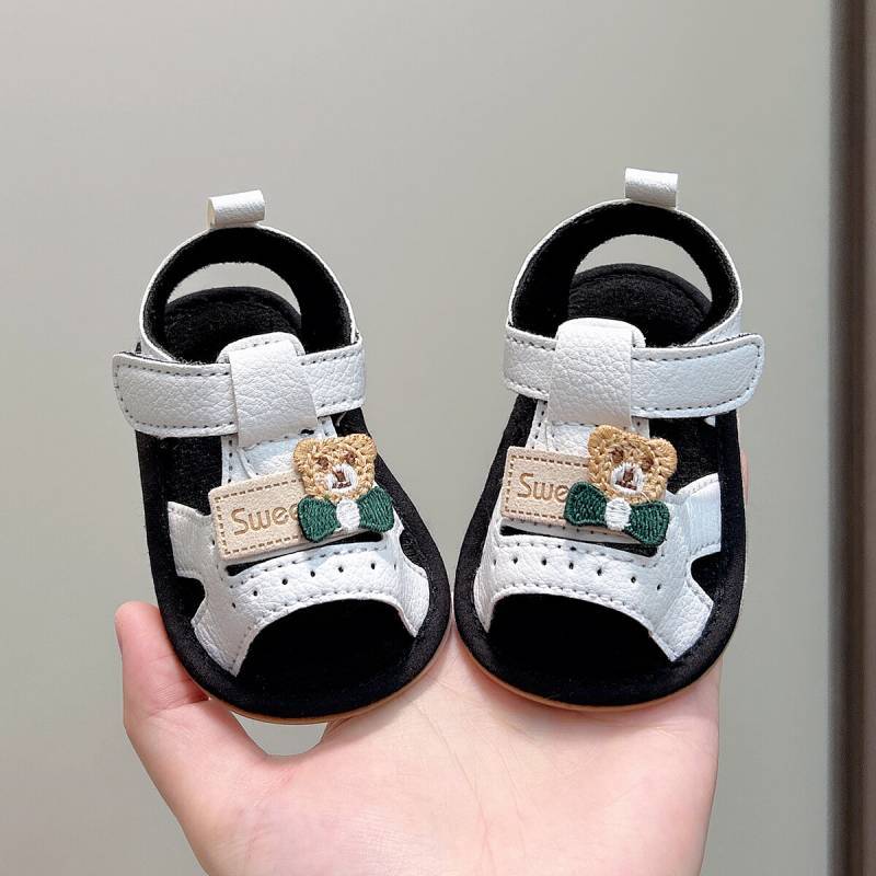 Baby Toddler Shoes Soft Bottom Non-Slip Infant Step Front Sandals Solid Color Not Falling off eU0t