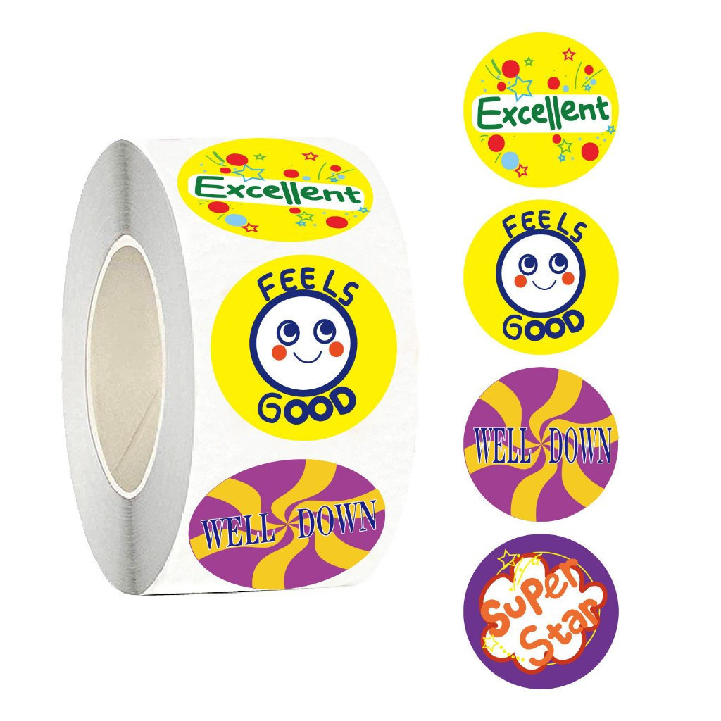 Cartoon reward stickers, 200 pieces/roll, diameter 3.8cm – Reward stickers for students, children, t